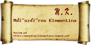 Mészáros Klementina névjegykártya